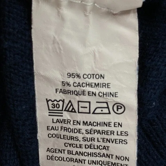 LL Bean Sweater Mens‎ XL Blue Cotton Cashmere Blend Polo Henley Luxury Pullover - Picture 9 of 12